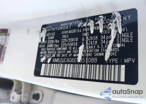 2014 Hyundai Tucson Limited из США, поврежденный, VIN KM8JUCAG6EU851088